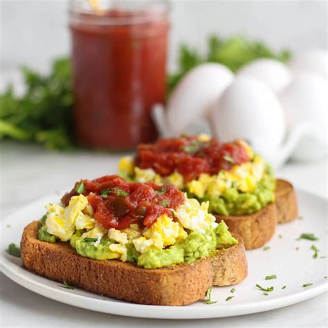 Southwest Avocado Toast With Scrambled Eggs And Salsa Zen And Spice