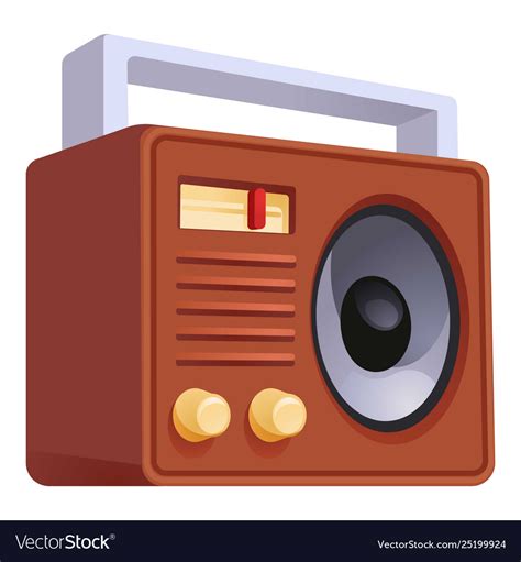 Retro Old Radio Icon Cartoon Style Royalty Free Vector Image