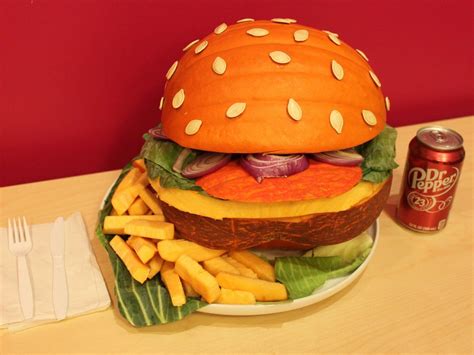 Heres How To Carve An Incredibly Realistic Cheeseburger Pumpkin