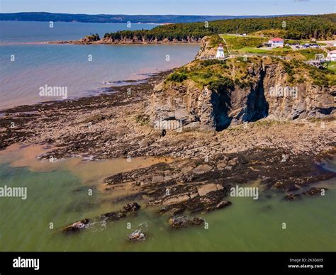 Aerial View Of Lighthouse At Fundys Cape Enrage Fundy Biosphere