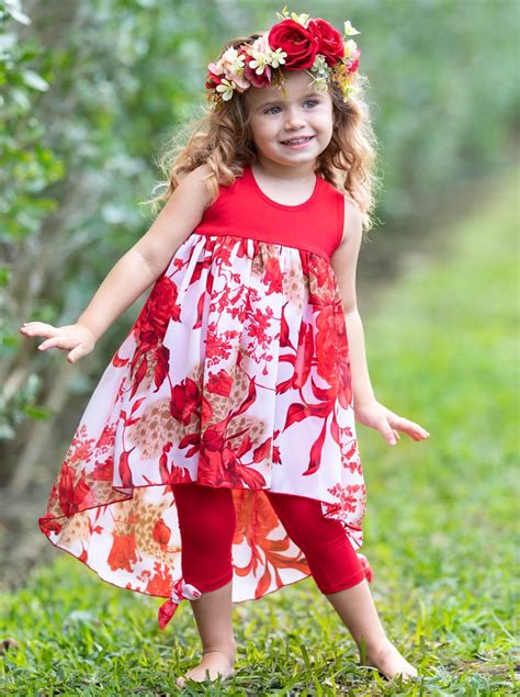 Mia Girls For The Love Of Spring Tunic And Capris Set Mia Belle Girls