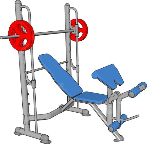 3d Vector Illustration Of A Blue Gym Weight Lifting Achine On Wh Vector