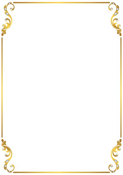 Border Frame Gold Transparent PNG Image | Frame border design, Floral border design, Clip art ...