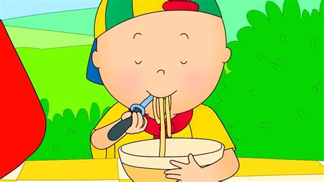 Caillou Eats Spaghetti Funny Animated Cartoon For Kids Cartoon