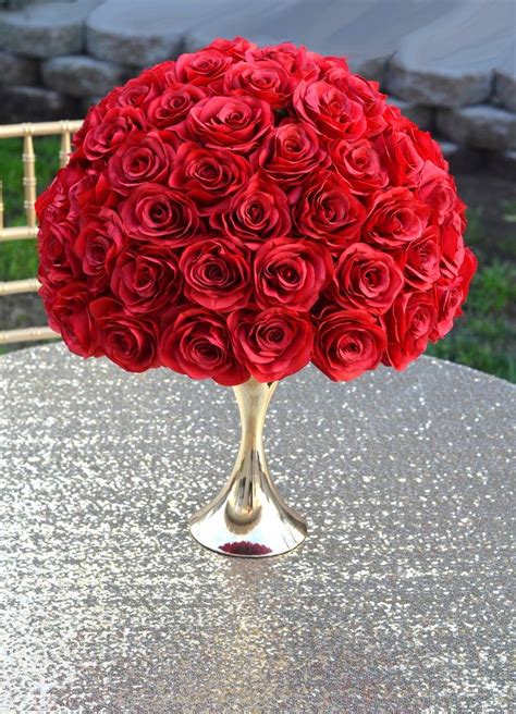 Red Rose Arrangement With Premium Real Touch Silk Roses Red Etsy In