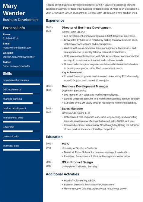 Business Development Cv—examples And 25 Writing Tips