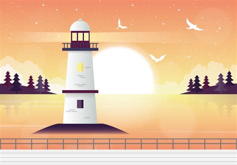 Vector Lighthouse Landscape Illustration 208993 Vector Art At Vecteezy