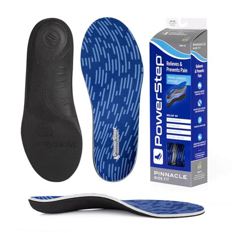 Powerstep Pinnacle Wide Fit Full Length Orthotic Shoe Insoles With