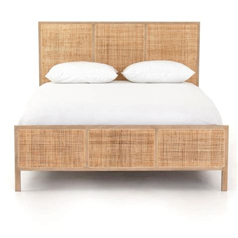 The frames comes complete with solid wooden slats. Sydney Woven Cane Queen Platform Bed | Rattan bed frame ...