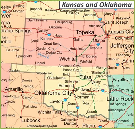 Map Of Kansas And Oklahoma Tour Map