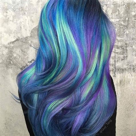 Blue Purple Green Hair Hair Styles Cool Hair Color