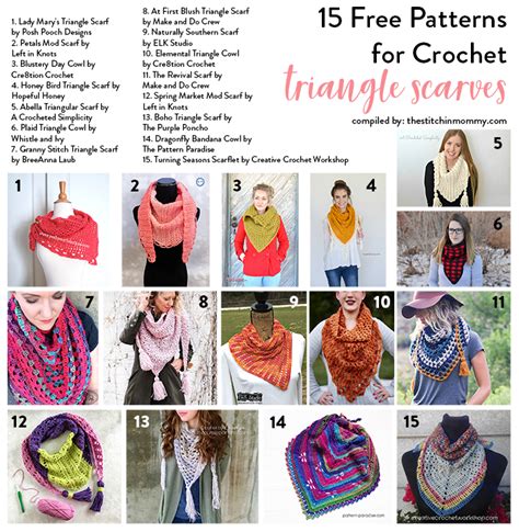 15 Free Patterns For Crochet Triangle Scarves The Stitchin Mommy