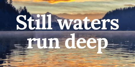Still Waters Run Deep Phrase Meaning And History ️