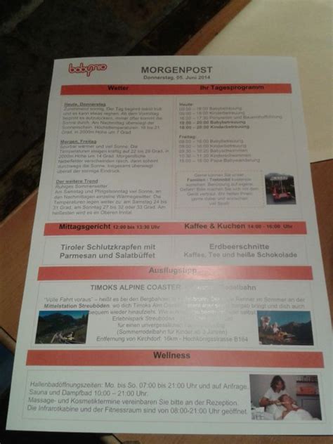 Das ist der richtige platz! "Morgenpost " Hotel Babymio (Kirchdorf) • HolidayCheck (Tirol | Österreich)