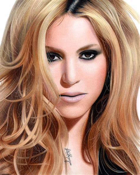 Colored Pencil Drawing Of Shakira Heather Rooney Art Pencil Portrait