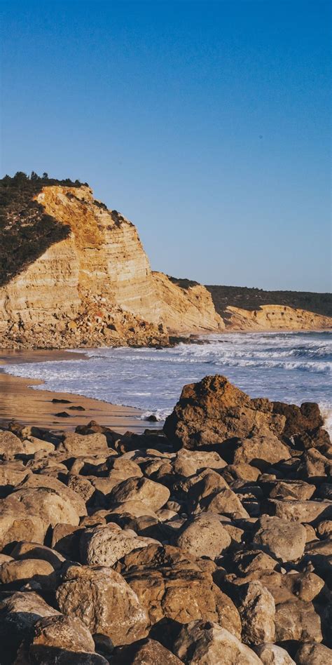 Rocks Beach Sea Nature 1080x2160 Wallpaper Nature Mountain