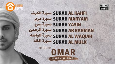 Surah Al Kahfi Maryam Yasin Ar Rahman Al Waqiah And Al Mulk By Omar