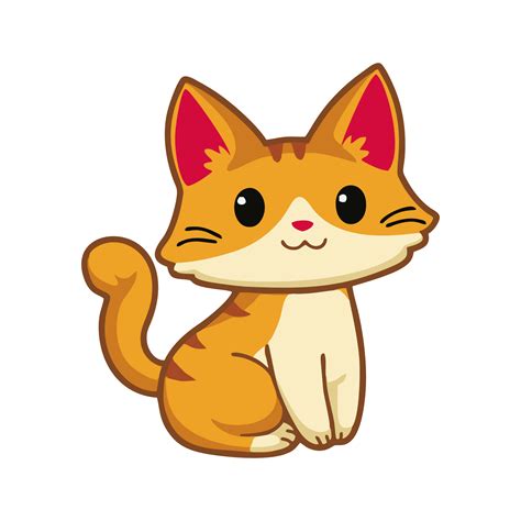 Illustration Of Cute Colored Cat Cartoon Cat Image In Png Format
