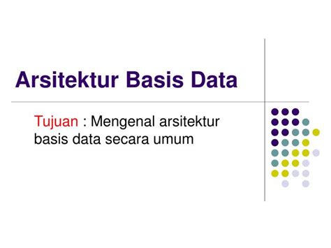 Contoh Arsitektur Basis Data