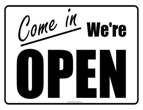 Open Sign Free Printable