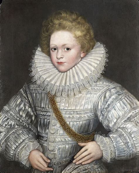 16th Century English School Portrait Of A Boy In White
