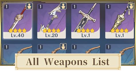 Genshin Weapons Tier List Weapon Tier List Best Weapons Of All Types
