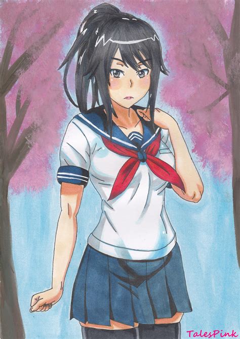 Speed Drawing Yandere Simulator Ayano Aishi By Talesofpinkanime On