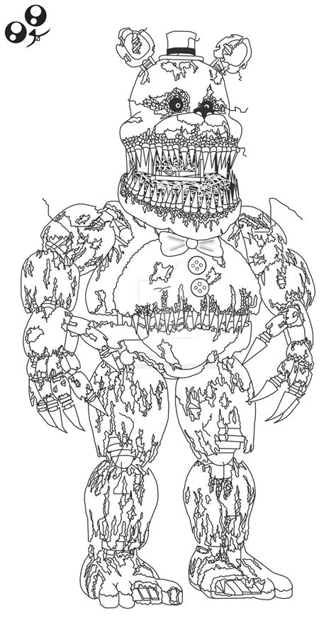 Five Nights At Freddy Nightmare Freddy Coloring Pages Coloring Pages