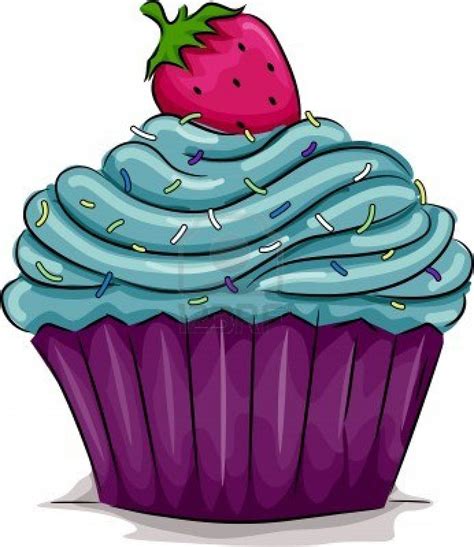 Illustration Of A Cupcake With A Strawberry On Top Stock Photo