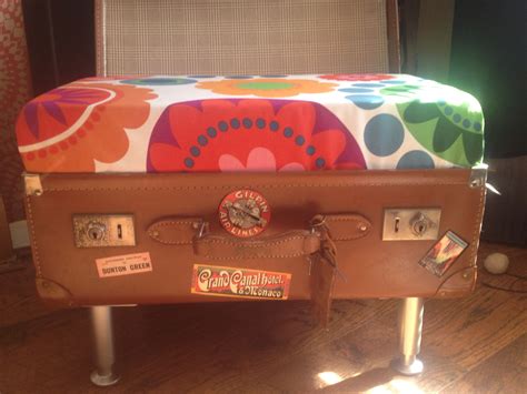 Hand Made With Love This Old Suitcase Upcycled To Become A Stool Or An