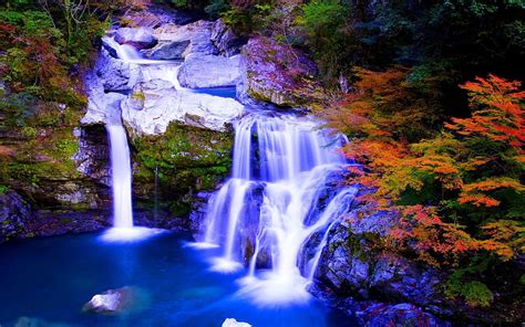 Autumn Paradise Nature Foreset Waterfalls Waterfall Paradise Hd