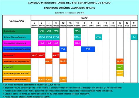 Calendarios De Inmunizaci N En Espa A Comit Asesor De Vacunas De