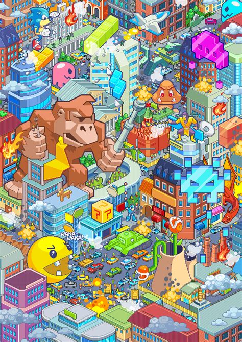 Les Villes En Pixel Art Par Sergey Kostik