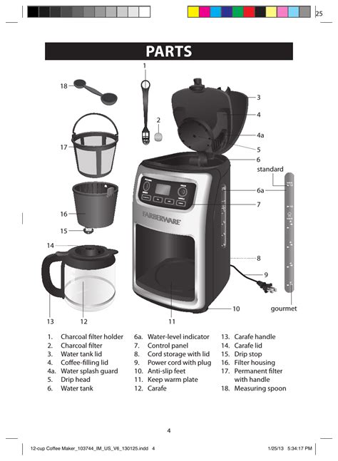 4.3 out of 5 stars with 1997 ratings. Parts | FARBERWARE 103744 12 Cup Coffee Maker User Manual ...