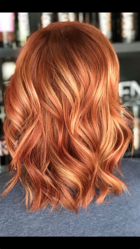 Sunset Red Strawberry Blonde Red Hair With Blonde Highlights Red