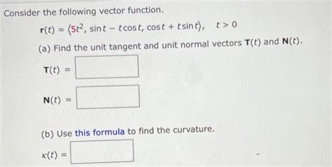 solved consider the following vector function r t 5t2