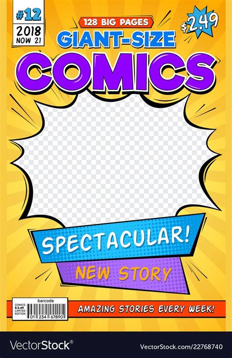 Title Page Template Cover Template Pop Art Illustration Magazine Illustration Comic Covers