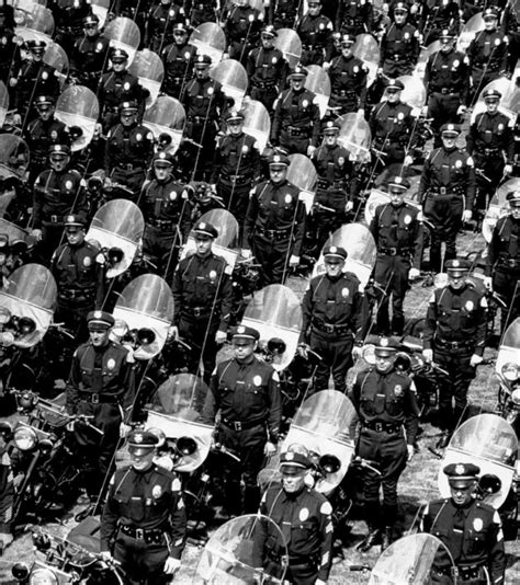 March 1949 Los Angel Ca Motorcycle Police Line Up For Review Next