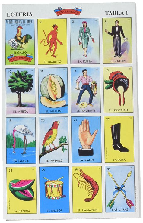 mexican bingo cards printable
