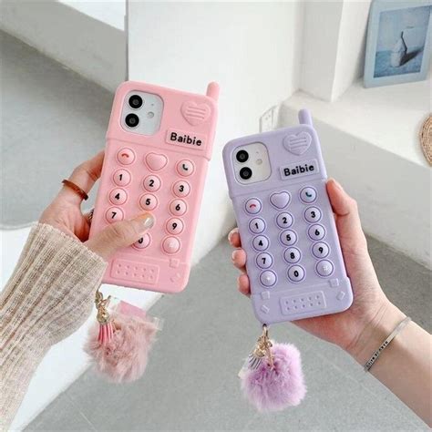 Girly Cell Phone Pop It Fidget Iphone Case In 2021 Iphone Cases Pop