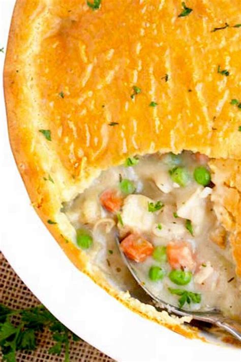 Turkey Pot Pie with Biscuit Topping - Lemon Blossoms