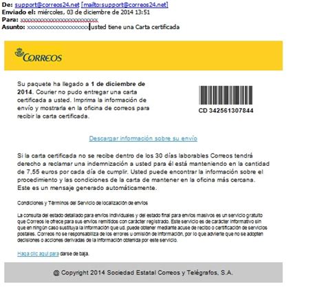 Advertencia De Seguridad Acerca De Un Falso E Mail De Correos Y