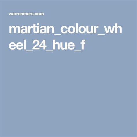 Martiancolourwheel24huef Color Wheel The Martian Hue
