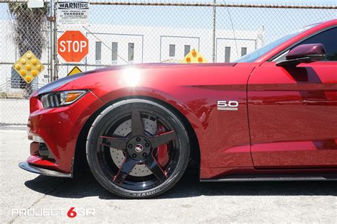 This Ruby Red Ford Mustang Gt Gets New Custom Project 6gr 5 Spoke