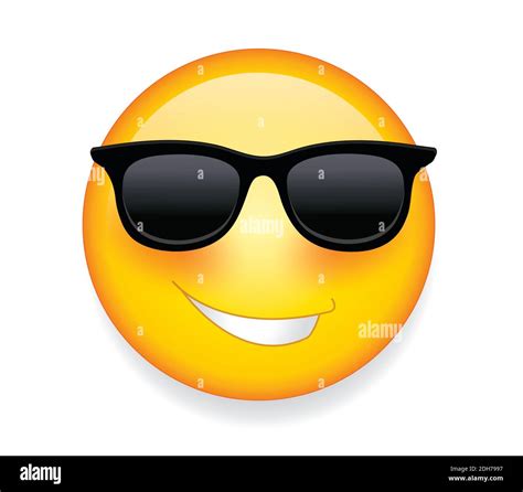 Hochwertiges Emoticon Mit Sonnenbrille Emoji Vektor Cool Lächelndes