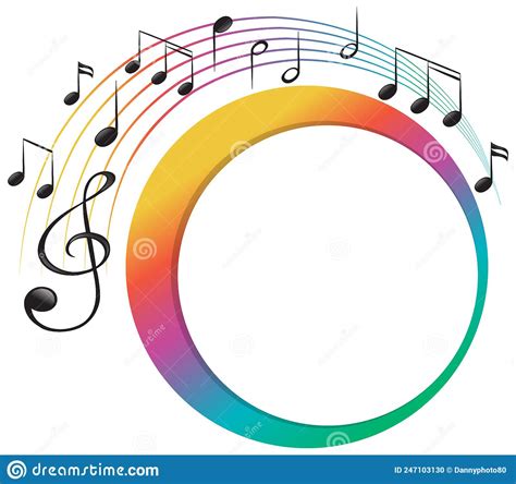 Banner Music Notes Colourful On White Background Stock Vector