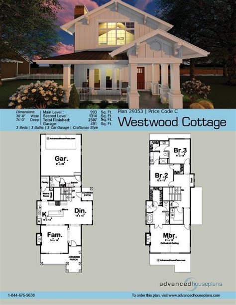 The plans in this collection have a width of 40' or less. At only 30' wide, this narrow lot house plan features ...