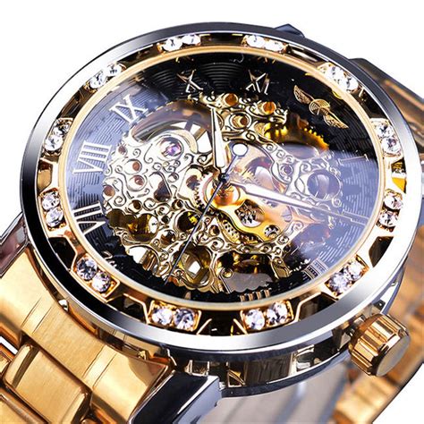 Men’s Watch, Luxury Mechanical Stainless Steel Skeleton Waterproof