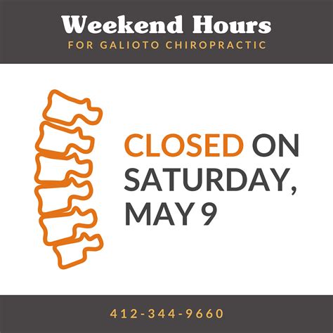 Therefore, our clinic is open on saturdays and sundays to ensure that our patients. Closed Saturday, May 9 in 2020 | Chiropractic, Stimulation ...