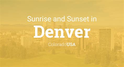 Sunrise And Sunset Times In Denver